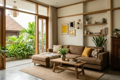 Không gian nội thất chuẩn phong thủy dành cho người tuổi canh thìn 2000 với tông màu vàng và trắng chủ đạo