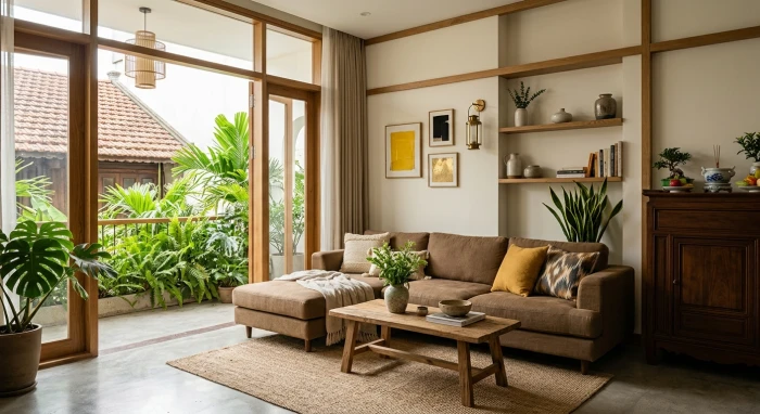 Không gian nội thất chuẩn phong thủy dành cho người tuổi canh thìn 2000 với tông màu vàng và trắng chủ đạo
