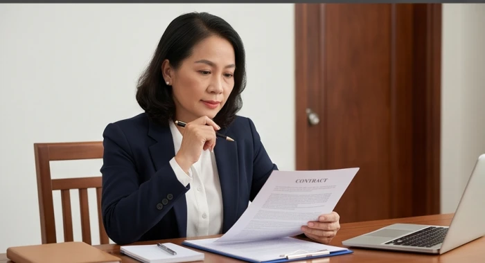 Nữ doanh nhân tuổi kỷ dậu 1969 cẩn trọng xem xét kỹ lưỡng hợp đồng làm ăn để tránh rủi ro hao tài