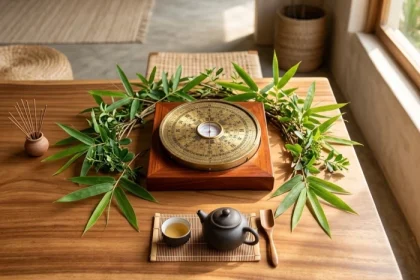 La bàn phong thủy và không gian nội thất mộc mạc dành riêng cho gia chủ tuổi đinh mão 1987