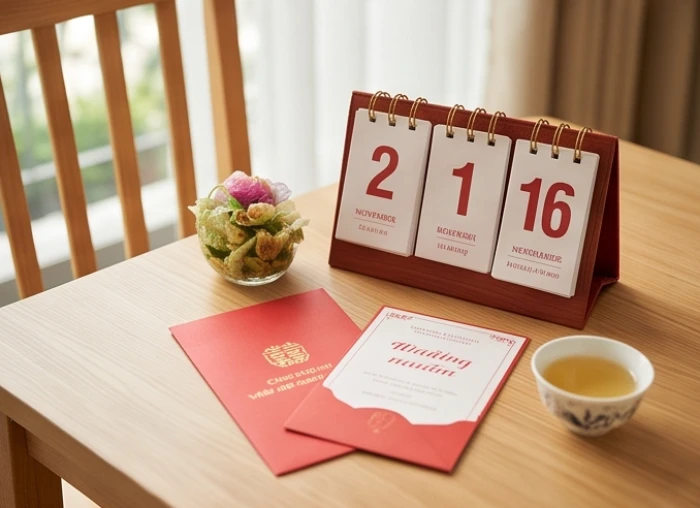 Tờ lịch chọn ngày lành tháng tốt sau Đông Chí để tổ chức hôn lễ hóa giải hạn Kim Lâu cho Đinh Sửu