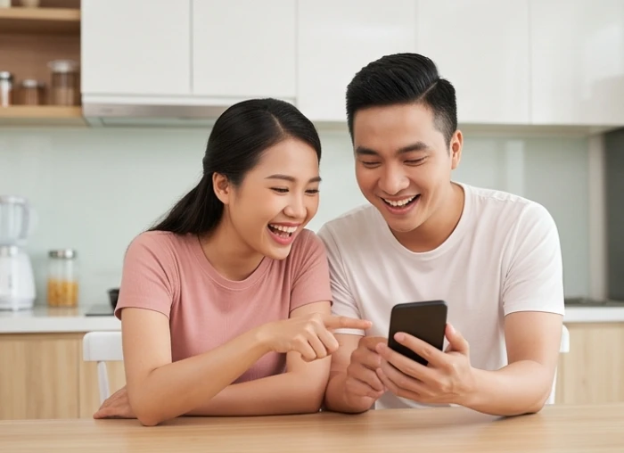 Vợ chồng trẻ tuổi Giáp Tuất hạnh phúc lên kế hoạch phát triển kinh tế gia đình bên mâm cơm ấm cúng