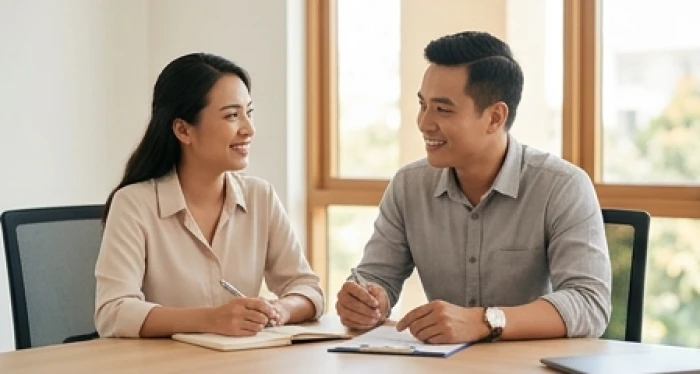 Buổi trao đổi công việc thuận lợi giữa người tuổi Quý Sửu và đối tác kinh doanh hợp mệnh phong thủy