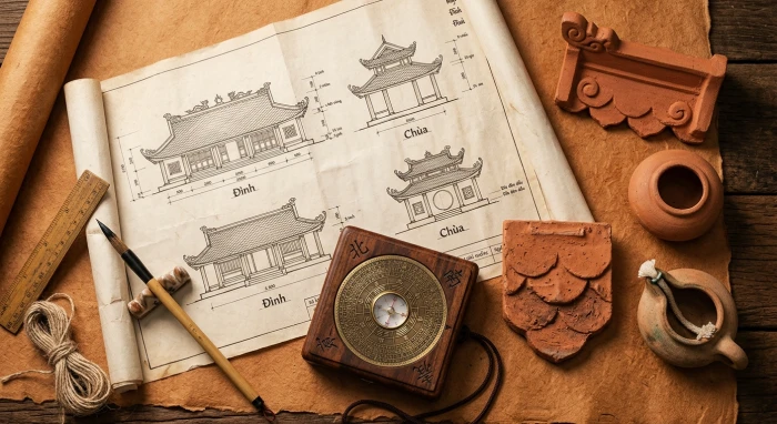 Bản vẽ thiết kế nhà ở phong thủy với tông màu ấm áp dành cho gia chủ tuổi kỷ dậu 1969