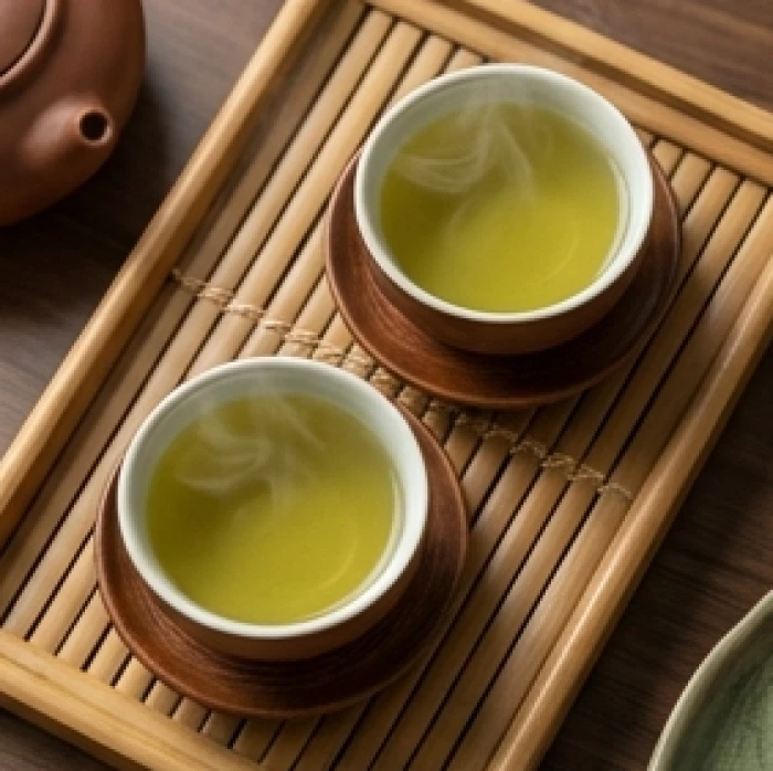 Hai tách trà nóng đặt cạnh nhau trên bàn gỗ thể hiện sự hợp tác hài hòa giữa tuổi Kỷ Mùi và người tuổi Hợi