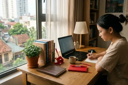 Không gian bàn học được bố trí chuẩn phong thủy dành riêng cho học sinh tuổi Kỷ Sửu 2009 giúp tăng cường sự tập trung