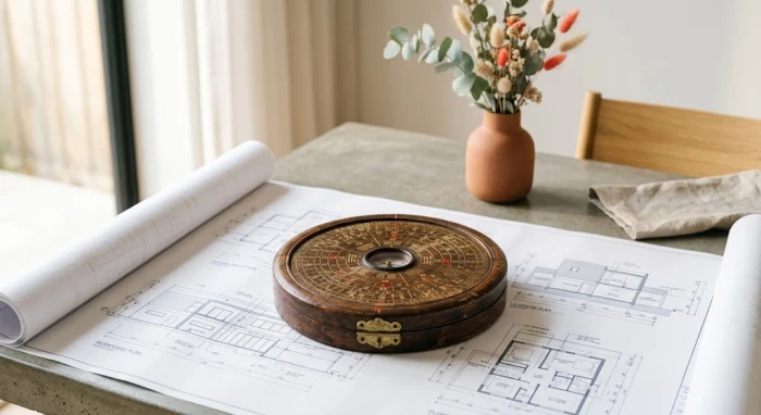 Bản vẽ la bàn phong thủy định hướng không gian sống chuẩn xác cho gia chủ tuổi mậu ngọ 1978
