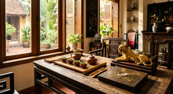 Bản vẽ thiết kế phong thủy nhà ở kết hợp vật phẩm hóa giải hướng xấu cho gia chủ tuổi nhâm dần 1962