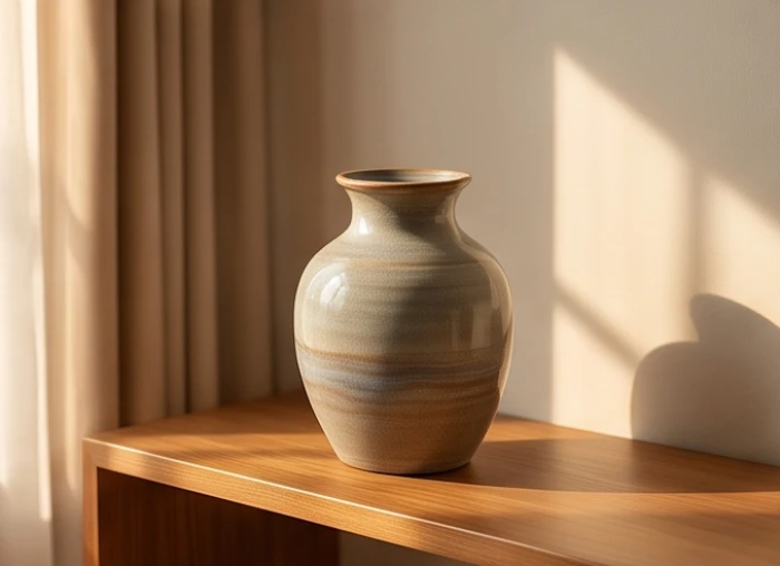 Bình gốm sứ trang trí trong phòng khách giúp điều hòa năng lượng xung khắc cho người Nhâm Dần 1962