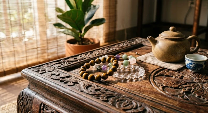 Bộ sưu tập vòng đá tự nhiên cao cấp minh họa cho gợi ý tuổi sửu hợp đá gì theo nạp âm ngũ hành