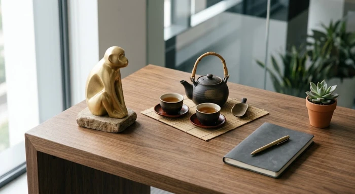 Hình ảnh phong thủy minh họa cho việc chọn tuổi thân hợp làm ăn với tuổi nào trong kinh doanh