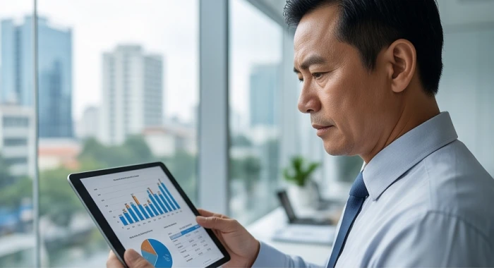 Doanh nhân tuổi Thìn phân tích biểu đồ thị trường kinh doanh nhằm đưa ra quyết định đầu tư chính xác
