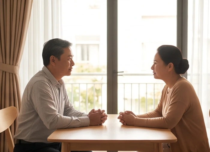 Vợ chồng thuộc cặp đại kỵ Thìn Tuất đối thoại ôn hòa nhằm tháo gỡ những bất đồng quan điểm sống