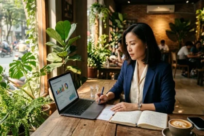Hình ảnh không gian làm việc chuyên nghiệp minh họa cho việc tuổi tý hợp kinh doanh gì để thu hút tài lộc