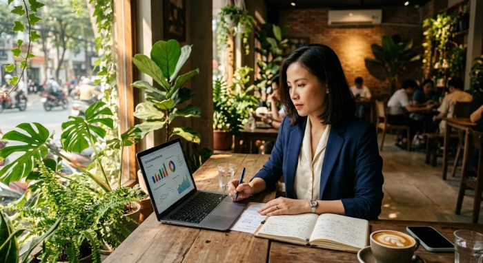 Hình ảnh không gian làm việc chuyên nghiệp minh họa cho việc tuổi tý hợp kinh doanh gì để thu hút tài lộc
