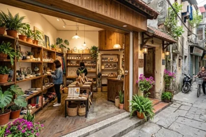 Không gian cửa hàng nhỏ được thiết kế hiện đại nhằm giải đáp thắc mắc tuổi tỵ hợp kinh doanh gì với số vốn khởi nghiệp ít