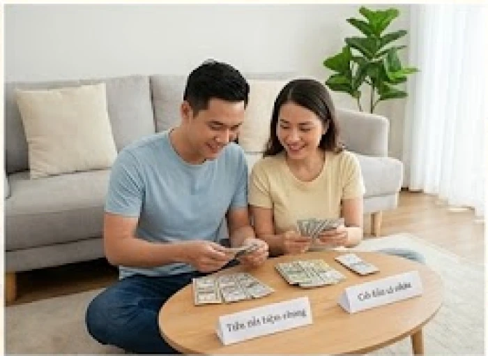 Hai vợ chồng chia sẻ quỹ chi tiêu chung và riêng giúp cân bằng sự tự do trong sinh hoạt hàng ngày
