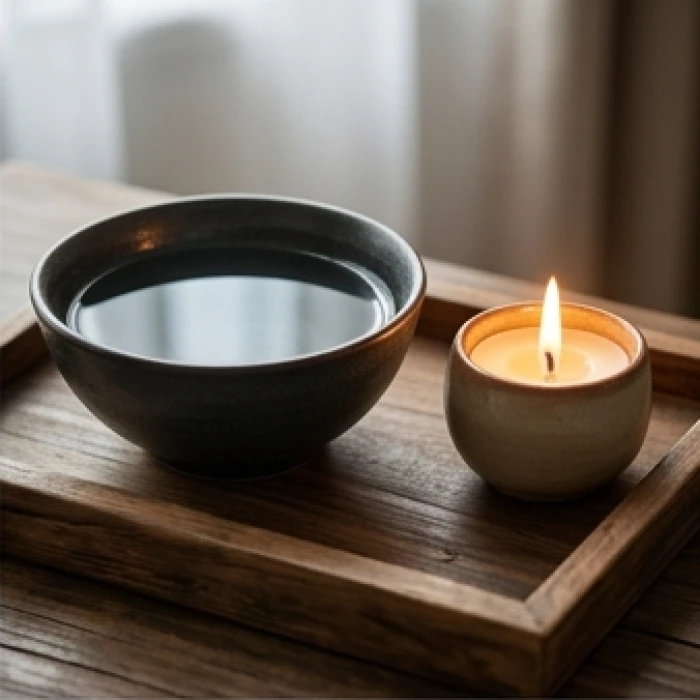 Bố cục phong thủy tượng trưng hành Thủy của tuổi Tý cân bằng với ánh sáng đèn ấm đại diện hành Hỏa