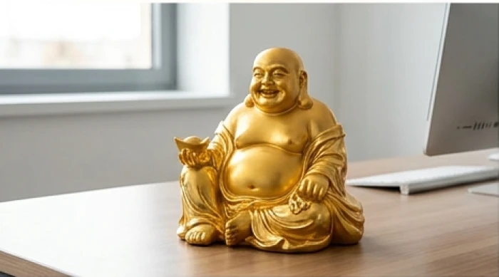 Tượng Phật Di Lặc bằng đồng mạ vàng lấp lánh mang lại bình an cho gia chủ tuổi Tân Hợi 1971