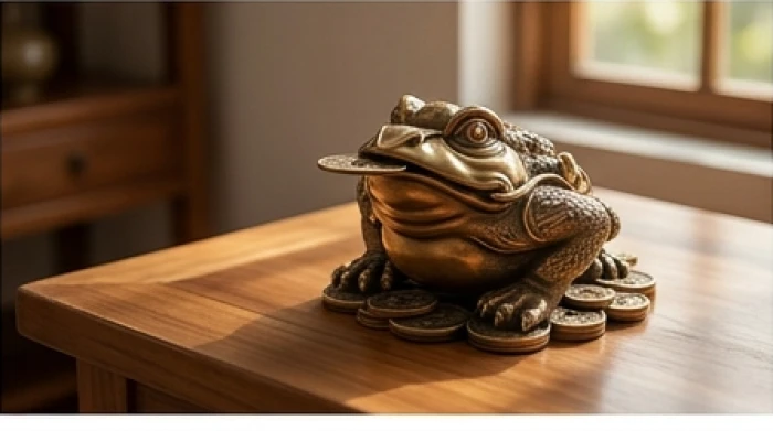 Tượng thiềm thừ bằng đồng tinh xảo đặt tại góc Đông Nam bàn làm việc để gia tăng tài lộc cho tuổi Mậu Dần