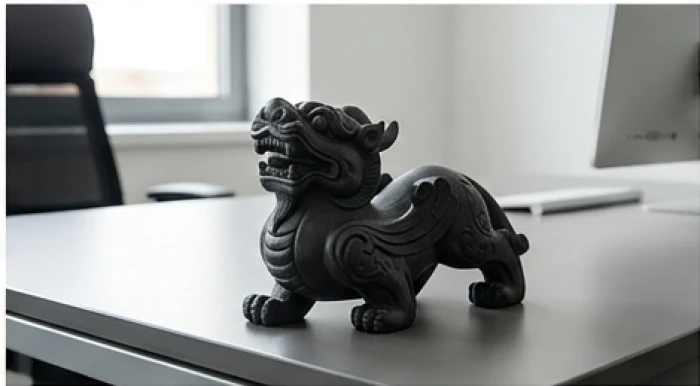 Linh vật Tỳ Hưu chế tác từ đá sa thạch đen nguyên khối rất phù hợp cho người tuổi Quý Hợi 1983