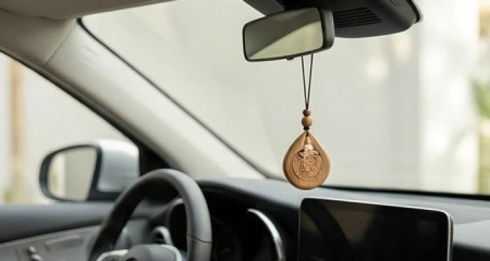 Khánh gỗ treo xe ô tô giúp chuyển hóa năng lượng xung khắc thành tương sinh cho chủ xe Kỷ Sửu