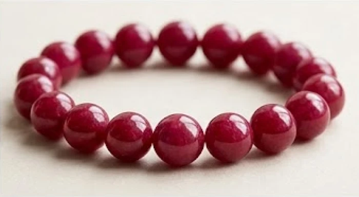 Chuỗi vòng tay đá Ruby màu đỏ hồng ngọc rực rỡ mang năng lượng tương hợp cho mệnh Hỏa