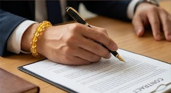 Vòng tay đá thạch anh vàng tự nhiên là vật phẩm phong thủy hoàn hảo giúp kích hoạt tài vận cho chủ nhân
