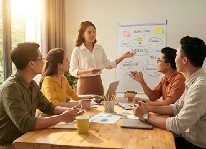 Đội ngũ làm việc triển khai chiến dịch tiếp thị mới đón vượng khí Tam Hợp trong tháng 6 âm lịch