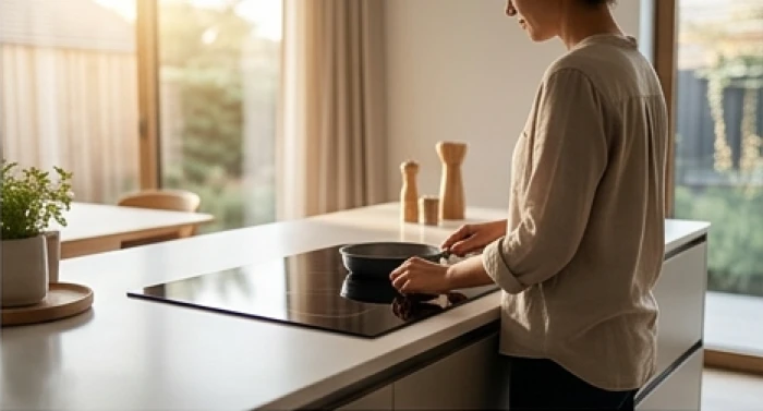 Đo đạc hướng bếp ga và bếp từ chuẩn xác dựa theo chiều lưng của người đứng nấu thao tác trực diện tại gian bếp