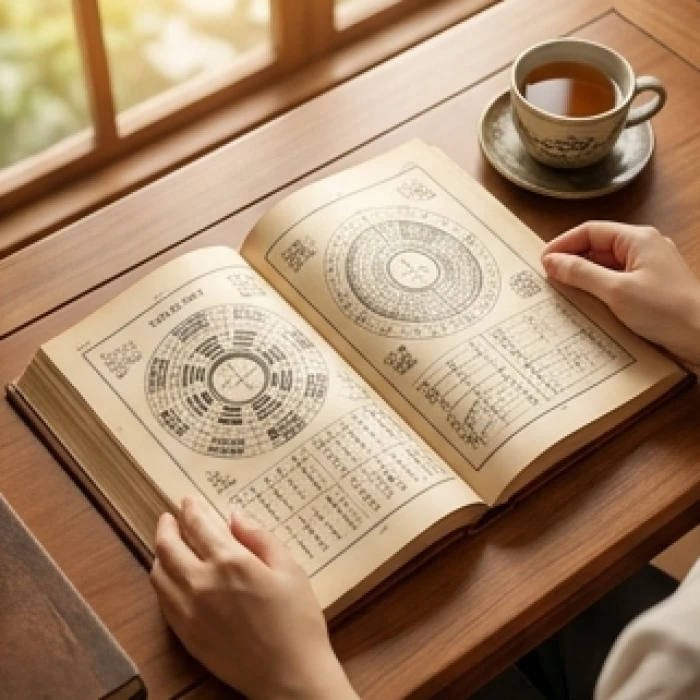 Gia chủ xem sách phong thủy để đối chiếu thông tin về các hướng tốt và hướng xấu theo từng năm sinh âm lịch
