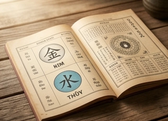 Bảng phân tích ngũ hành nạp âm Thiên Hà Thủy và Kiếm Phong Kim cho người sinh năm 1992