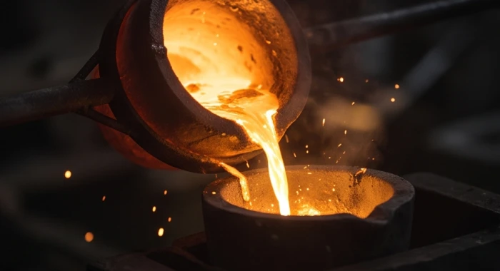 Quá trình nung chảy và tinh chế kim loại vàng lấp lánh thể hiện đúng bản chất của Bạch Lạp Kim